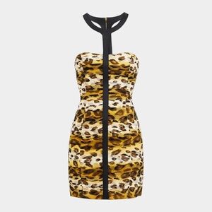 Burberry Strapless Dress in Leopard